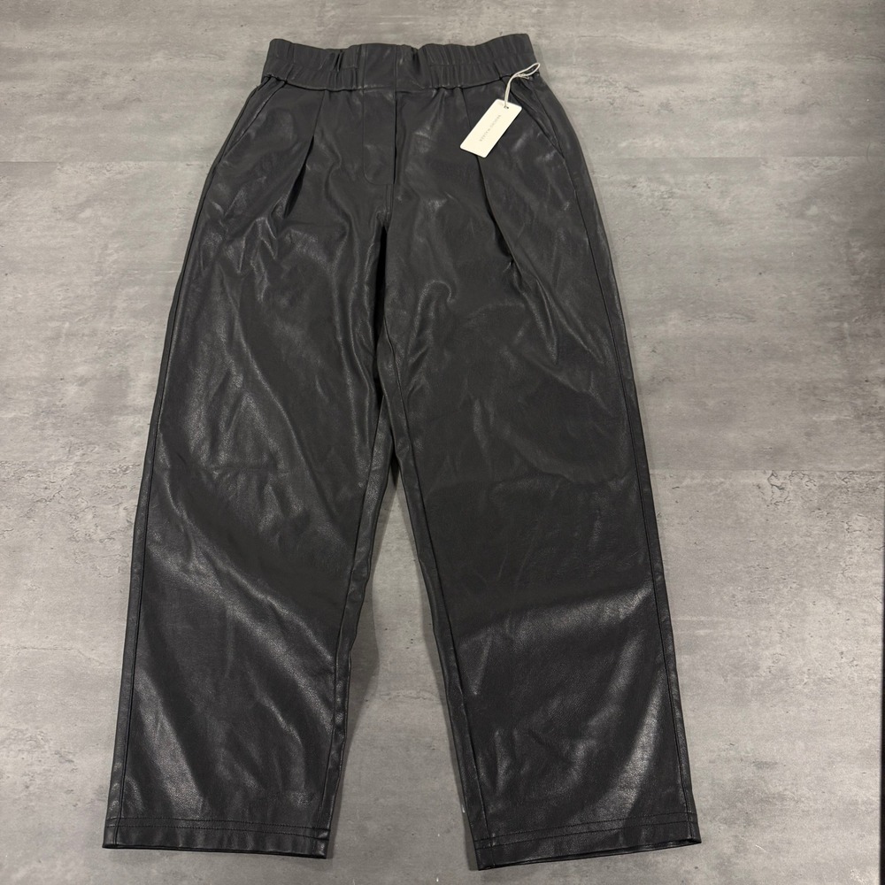 Brochu Walker Pants Womens XS Fiera Vegan Leather Black Onyx NEW $388 Work Dress